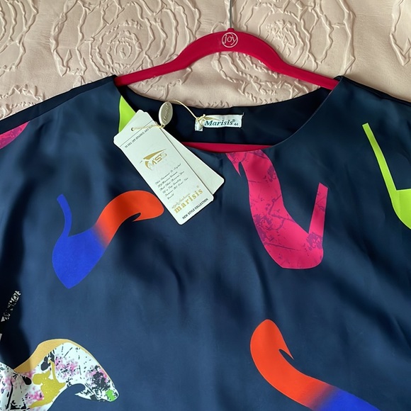 “Marisis” navy blue printed dress. Size L - Picture 8 of 8